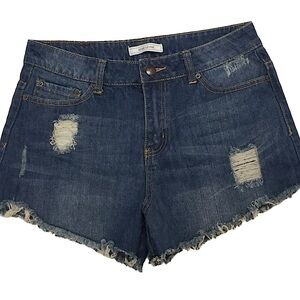 ADAM LEVINE sz 9/10 Juniors Denim Shorts  Distressed Medium Wash Shading Blue